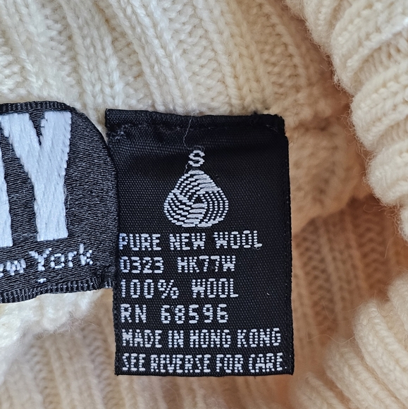 Rare 90's DKNY Wool Cream Sweater Luxury Long Sleeve Knitted Bodysuit Jumpsuit S - Picture 11 of 16